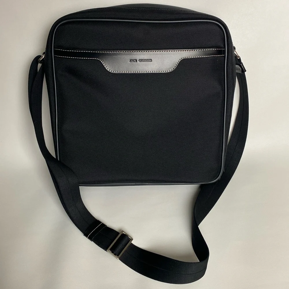 Jack Georges New nylon/ leather computer bag New no tags 12x12x4